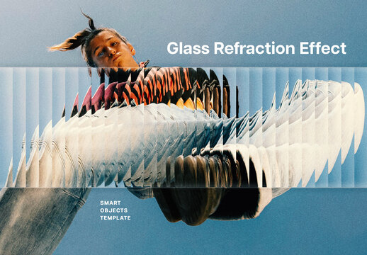 Glass Refraction Photo Effect &ndash; Distortion for Album Cover & Social Media (PSD)