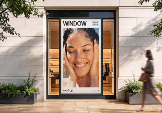 Storefront Window Mockup &ndash; Outdoor Branding Presentation (PSD)