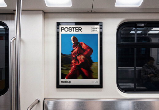 Subway Train Poster Mockup &ndash; Indoor Branding Presentation (PSD)