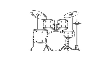 Obraz premium Percussion Set of Snare and Tom Drum Isolated Vector Graphics