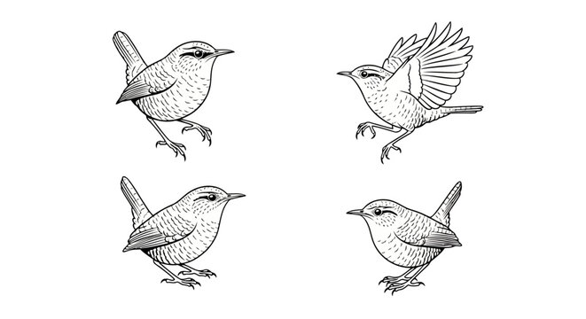 Abstract Four-Winged Bird Symbolism Vector Design Flying Creature Minimalist Illustration