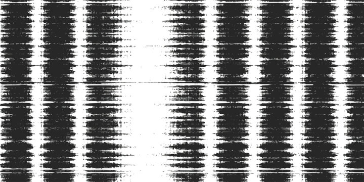 Abstract black and white digital glitch pattern with vertical lines and horizontal noise texture