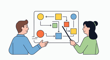 Two colleagues discussing a business strategy. © Design