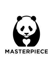 Black and white panda logo. © noel