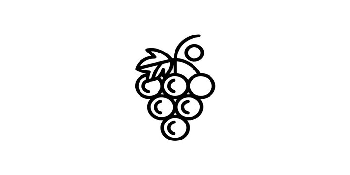Black and white grape vine floral ornament vector illustration with leaves, flowers and decorative berry pattern border