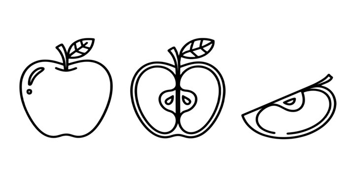 A delicious, healthy vector illustration of a ripe  apple and fresh tomato with green leaves, designed as a natural food icon for diet and heart health