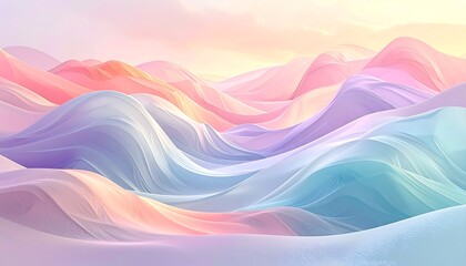 Obraz premium Ethereal pastel waves in soft light