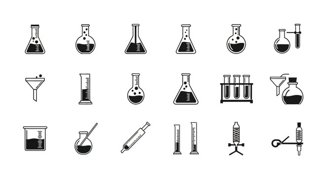 Minimalist Laboratory Equipment Illustration for Scientific and Educational Purposes