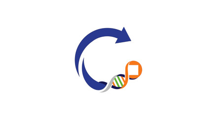 Fototapeta premium A circular arrow icon representing biological research and genetic science concepts