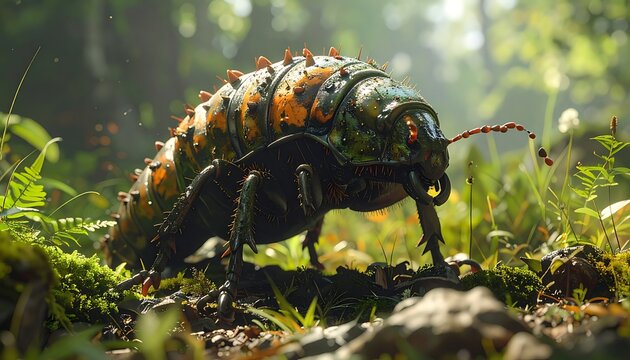Spiky alien bug emerges
