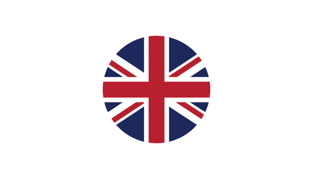 United kingdom flag circular union jack circular red