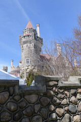 Fototapeta premium east tower at Casa Loma, a grand 1914 castle-mansion, designed by Edward James Lennox, built for Sir Henry Pellatt, at 1 Austin Terrace, Toronto