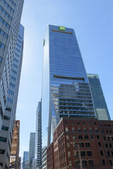 Naklejka premium east elevation of TD Terrace, a corporate office, located at 160 Front St W -- seen here from Front St W near Bay St, Toronto
