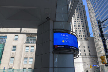 Obraz premium LED display at First Canadian Place, northwest corner of Bay St and King St W, Toronto