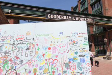 Naklejka premium communal art project at Gooderham & Worts Distillery District, Toronto