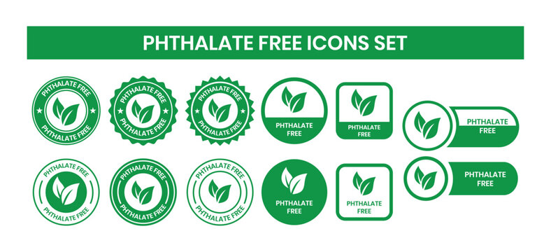 Phthalate free with leaf badge logo template set. Suitable for product label.	