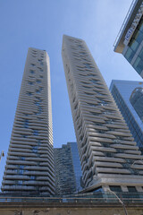 Naklejka premium north elevation of Harbour Plaza Condos at 88 and 100 Harbour St (One York), Toronto