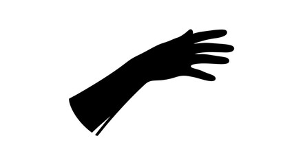 Obraz premium Silhouette of Reaching Hand in Black Against White, Illustrating Gestures and Concepts