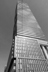 Naklejka premium black and white view of Sugar Wharf Condominiums at 138 Downes St, Toronto
