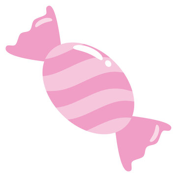 Rose pink wrapped candy pastel sweet flat vector illustration