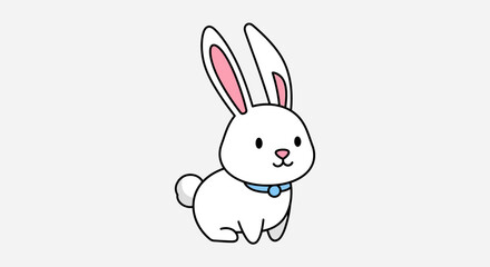 Obraz premium Cute Cartoon Bunny Illustration for Children's Books and Educational Resources