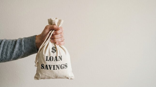 Microfinance debt consolidation interest reduction loan savings money bag concept