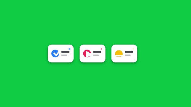 Checkmark Crossmark Sun Icon Animation Green Screen Background User Interface Elements