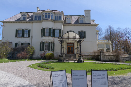 exterior of Spadina House, a historic house museum, for Baldwin, Austin family, built 1866 with later additions, 285 Spadina Rd, Toronto