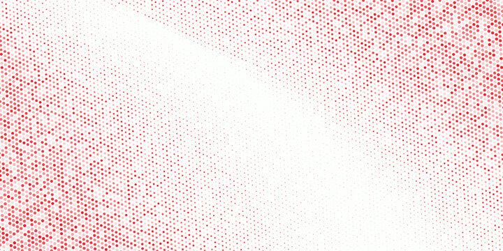 Red color halftone grain texture. Faded dotted gradient pattern background. Grunge pixel cartoon overlay backdrop. Anime or manga wavy noise cover. Raster comic pop art gradation wallpaper