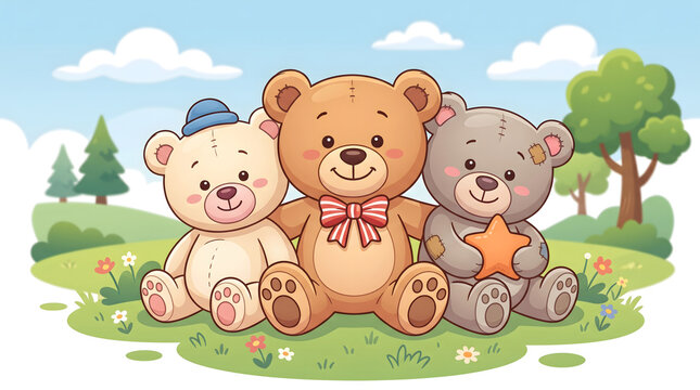 A Sunny Day of Teddy Bear Adventures