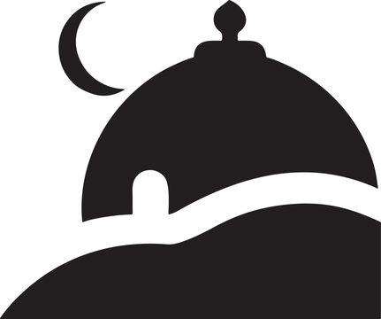 Black silhouette vector icon of a bell symbol for restaurant service and kitchen menu design