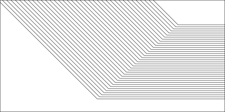 Abstract geometric pattern with parallel diagonal and horizontal lines on white background