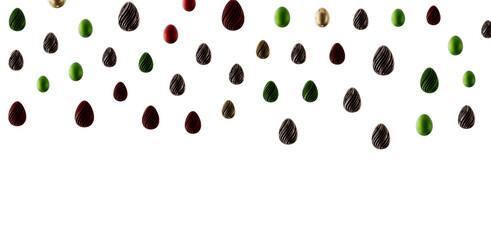 Decorative Easter egg pattern on a white background, perfect for holiday greetings and designs. © vegefox.com