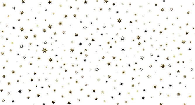 Abstract gold stars on white background, ideal for celebrations, events, or elegant designs. Perfect for creating a fest