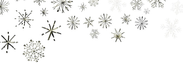 Elegant winter design with snowflakes on a white background, perfect for holiday greetings, Christma © vegefox.com