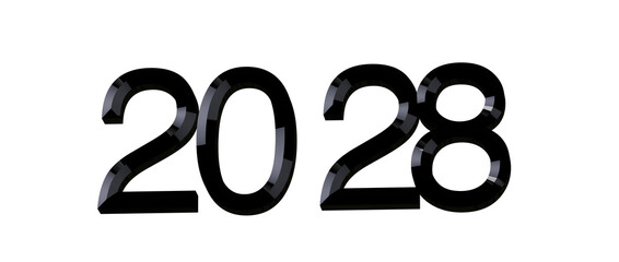 2028 bold numbers on white, perfect for new year greetings and holiday designs. Isolated year concep © vegefox.com