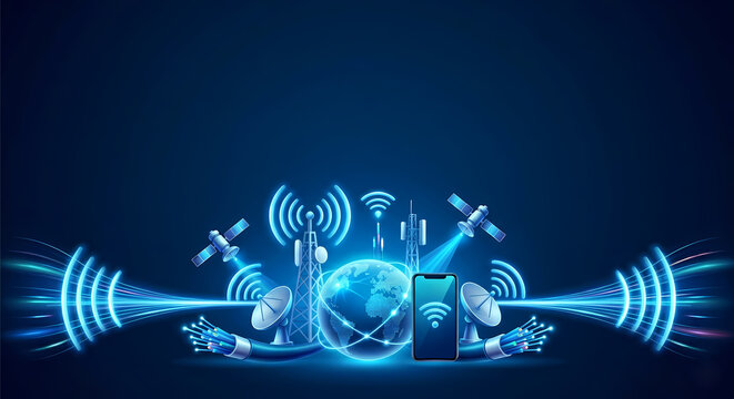 World Telecommunication and Information Society Day modern logo concept with global connectivity background.
