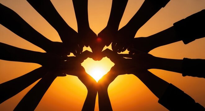 Heart shaped sunset a beautiful image for friendship day celebrations