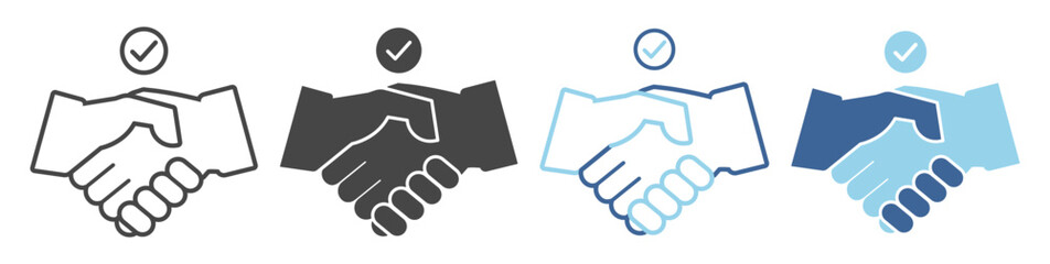 Handshake agreement with checkmark business icon on transparent background © Olha