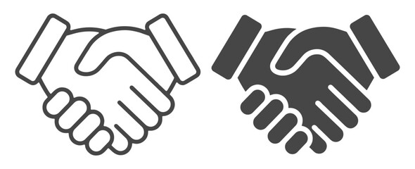 Fototapeta premium Handshake agreement business deal partnership icon on transparent background