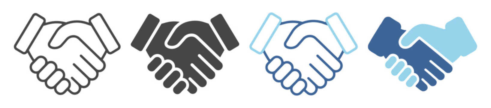 Handshake agreement business deal partnership icon on transparent background