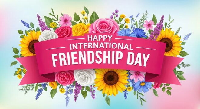 Happy international friendship day floral wishes for cherished friends