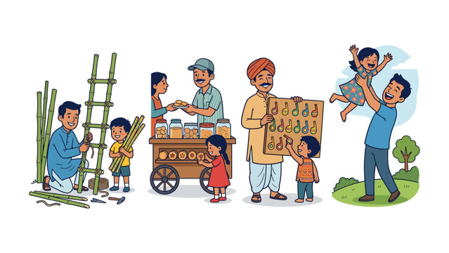 Scenes of Everyday Life: Charming vignettes showcase the simple pleasures of daily existence, depicting moments of connection, community, and the beauty found in ordinary activities.