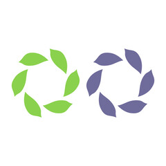 Fototapeta premium ORGANIC GREEN LEAVES SIGN SYMBOL LOGO VECTOR ISOLATED ON WHITE