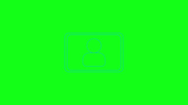 Membership card symbol icon design (student, group, club, identity) Simple vector animation using motion graphic effect outline.