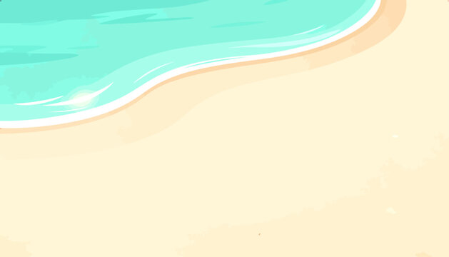 Soft waves lap gently against golden sand. Clear water glimmers with calm, inviting hues. Sunlight dances on the shoreline's edge. Perfect for tranquil beach or coastal scenes. Ideal for relaxation
