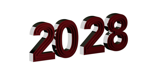 3D rendered text of the year 2028, perfect for new year greetings, events, and celebratio © vegefox.com