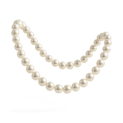 Obraz premium Elegant Pearl Necklace with a Transparent Background - Jewelry Image