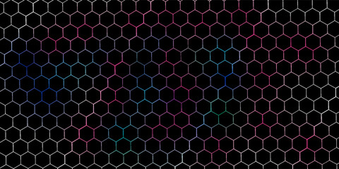 CYBERSPORT abstract background with neon colors and pattern of hexagons. Vivid gradient banner with geometric pattern. Esports concept. Design for gaming and cyber sports events. Vector illustration. © muhammad