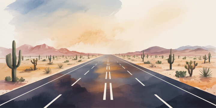 Empty desert highway road under sky